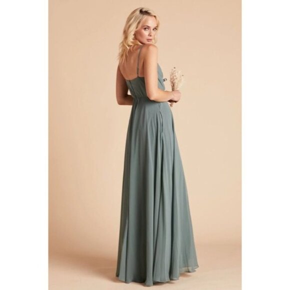 BIRDY GREY Kaia Chiffon Gown Bridesmaid Formal Dress in Sea Glass - Picture 3 of 6